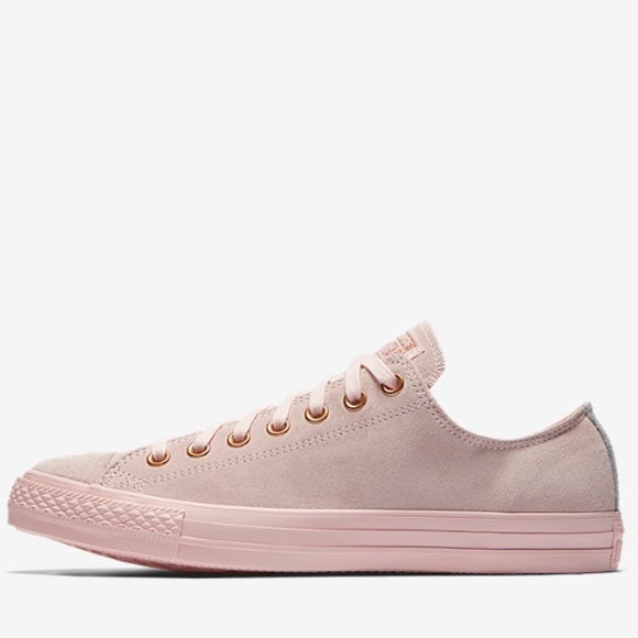 Converse Shoes - Converse blush suede low top sneakers